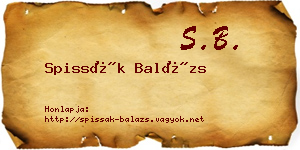Spissák Balázs névjegykártya